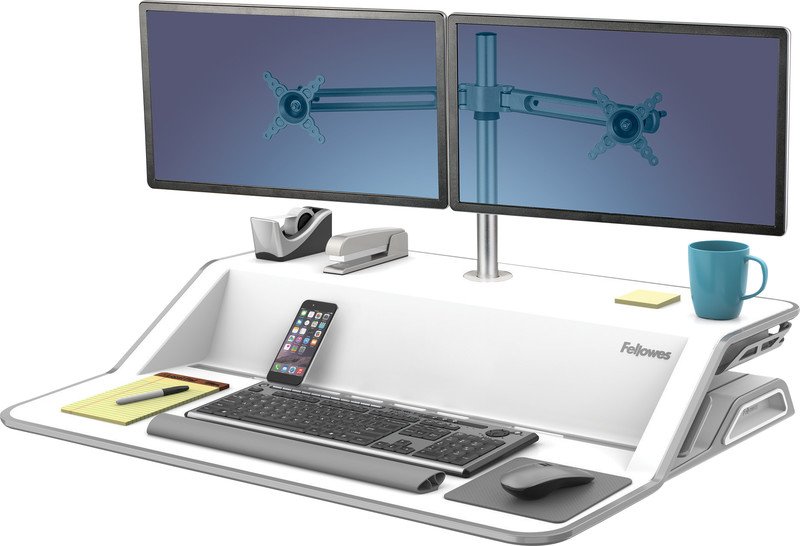 Fellowes Lotus Sitz-Steh Desktop Workstation Pic3