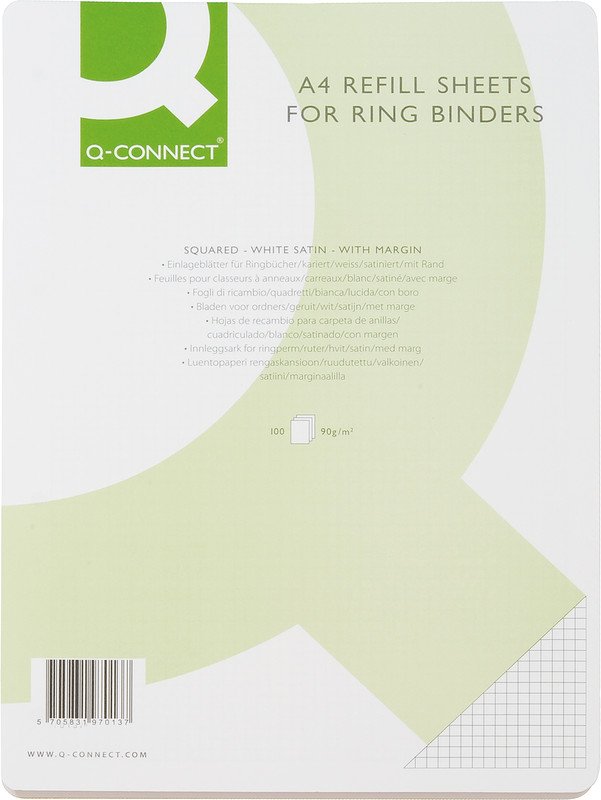 Connect Ringbuch Einlageblätter A4 4mm kariert 100 Blatt Pic1