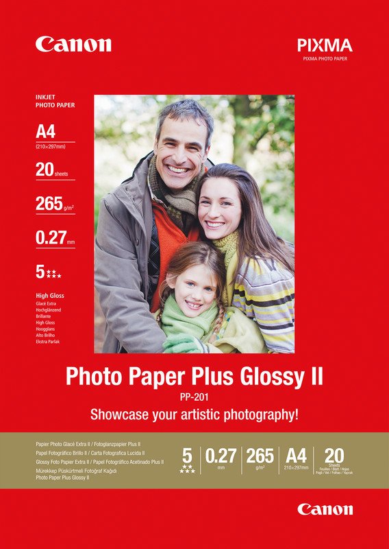Canon Fotopapier Plus PP-201 A4 260gr à 20 Pic1