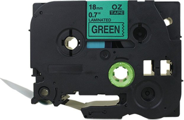 Ruban OZe 18mm vert-noir (TZE-741) Pic1