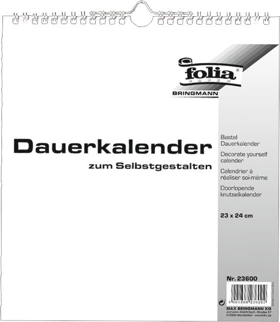 Folia Bastel-Dauerkalender 23x24cm Pic1