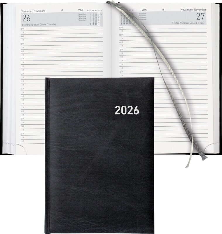 Biella agenda commercial A5 Executive 2026 1J/1P noir Pic1