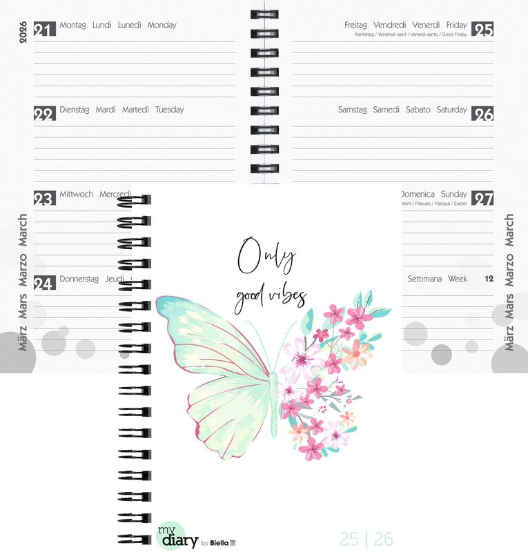 Biella Schüleragenda 12x16.5cm 2026 1W/2S Wire-O Pic1