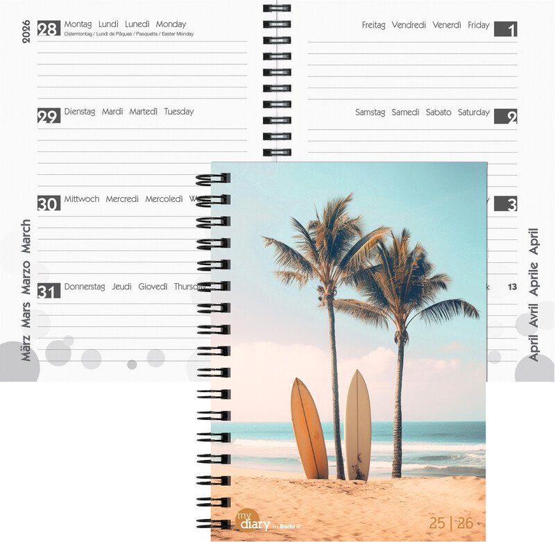 Biella Schüleragenda 14.5x20.5cm 2026 1W/2S Wire-O Pic1