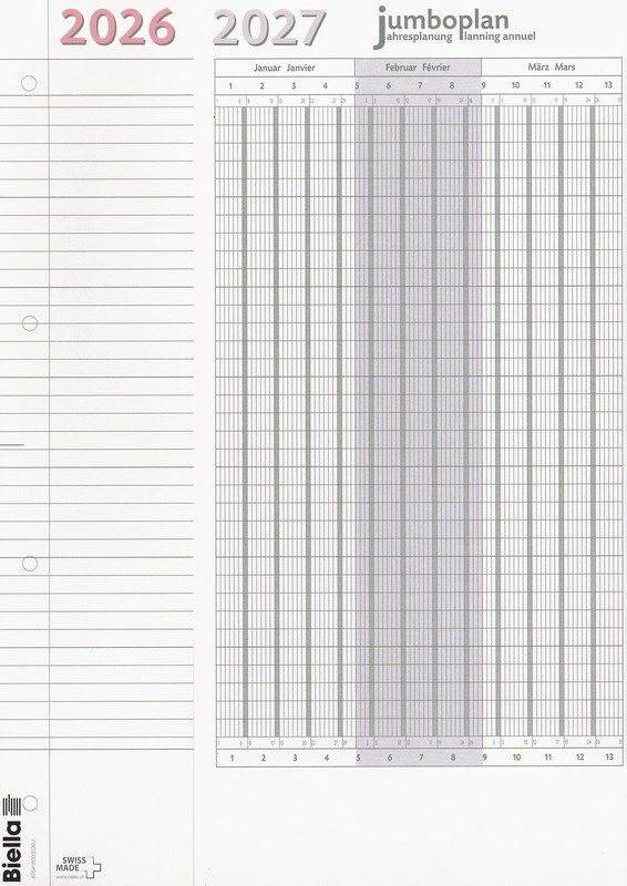 Biella Jumboplan 2026 64.5x29.7cm d/f à 2 Pic2