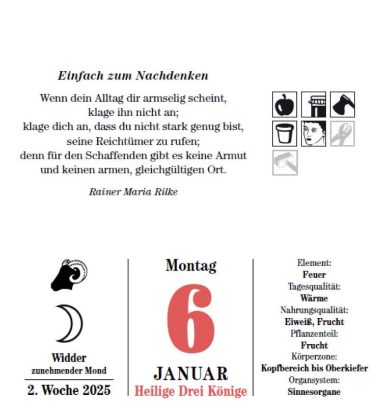 Mosaik Abreisskalender Das Mondjahr 11,5 x 13 cm Pic1