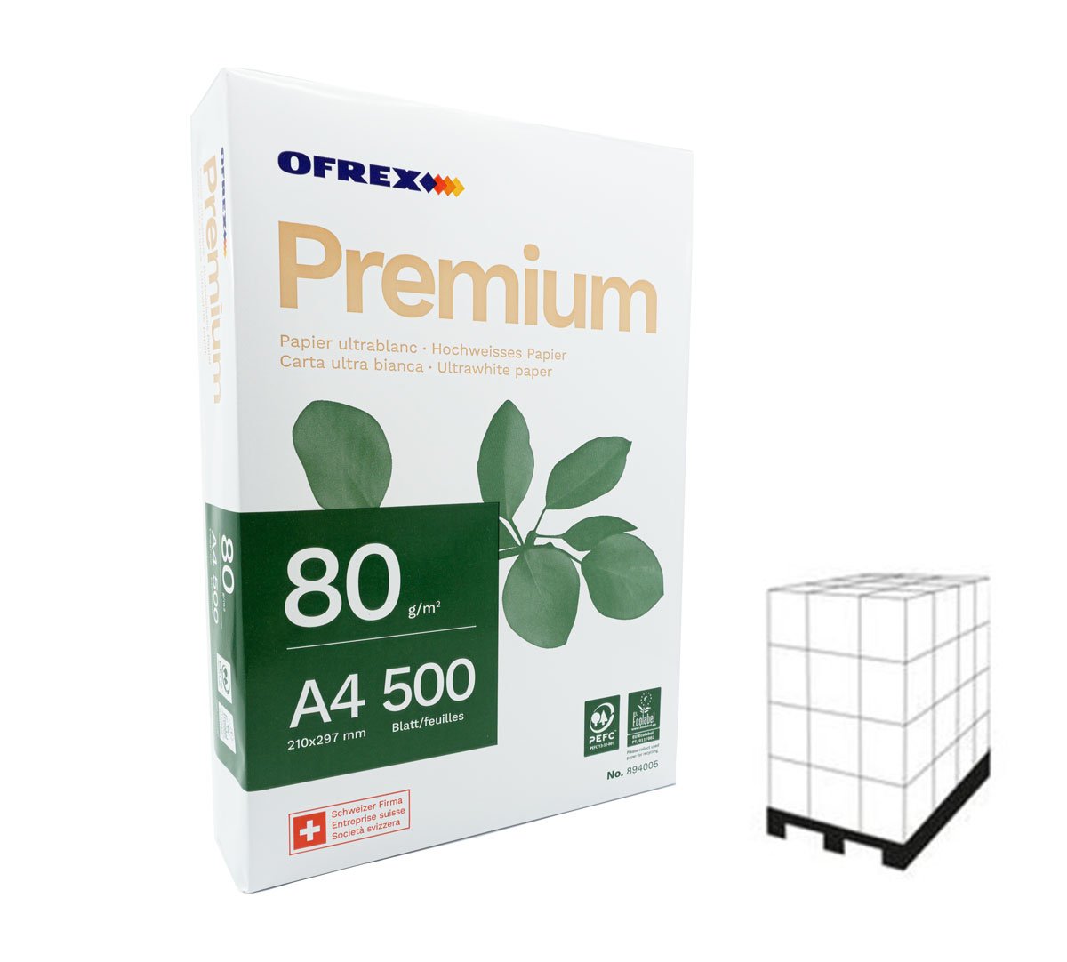 Ofrex Premium Papier A4 PEFC 80gr à 500 hochweiss Pic1