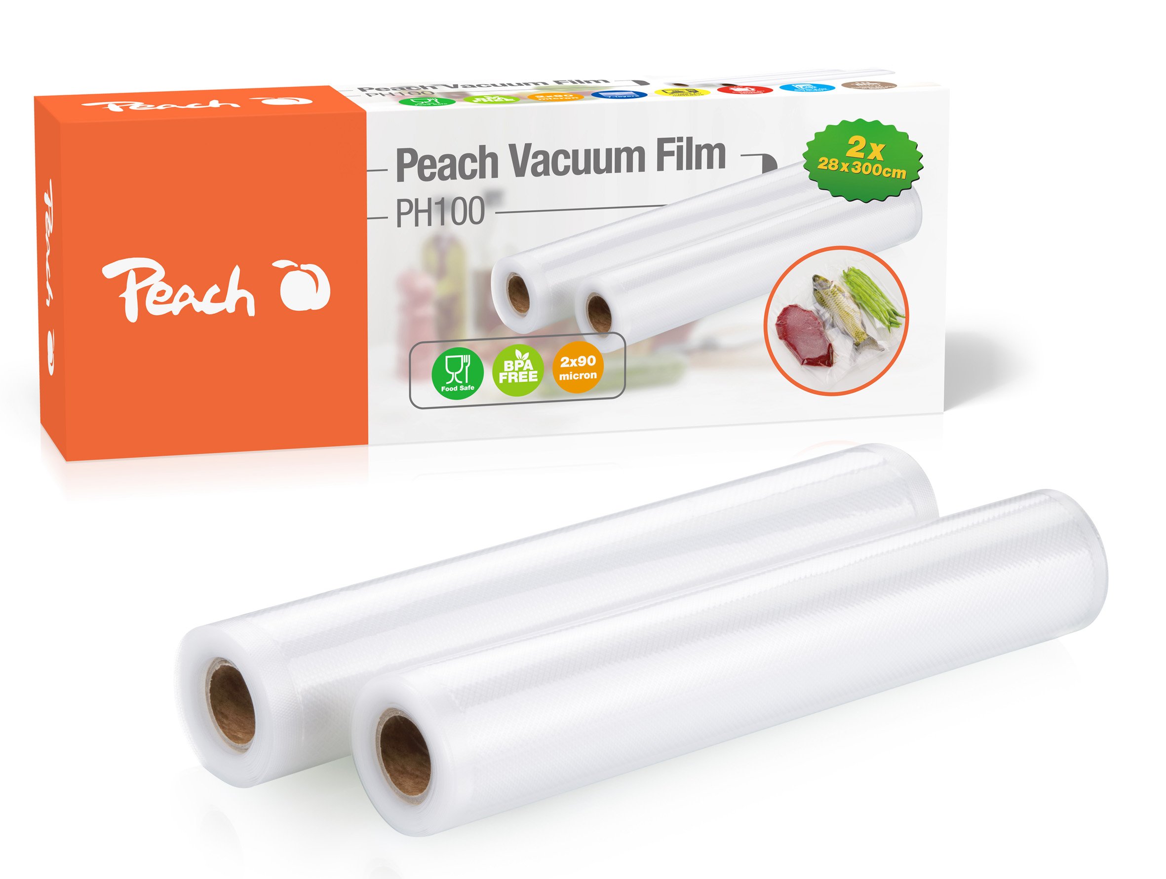 Peach Vacuum Film Vakuumierfolie PH100 28x300cm 2x90micron Pic1