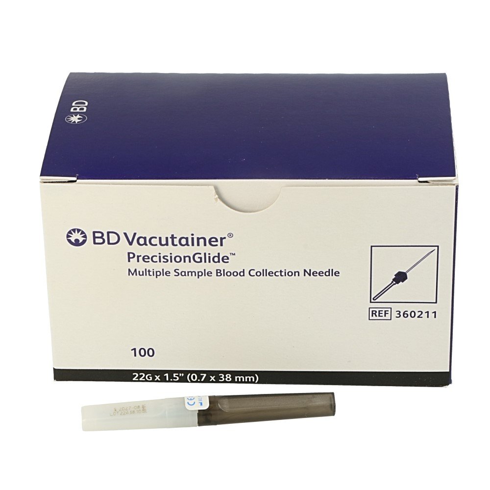 BD Vacutainer Precisionglide Kanüle schwarz 0.7x38mm 22G Pic1