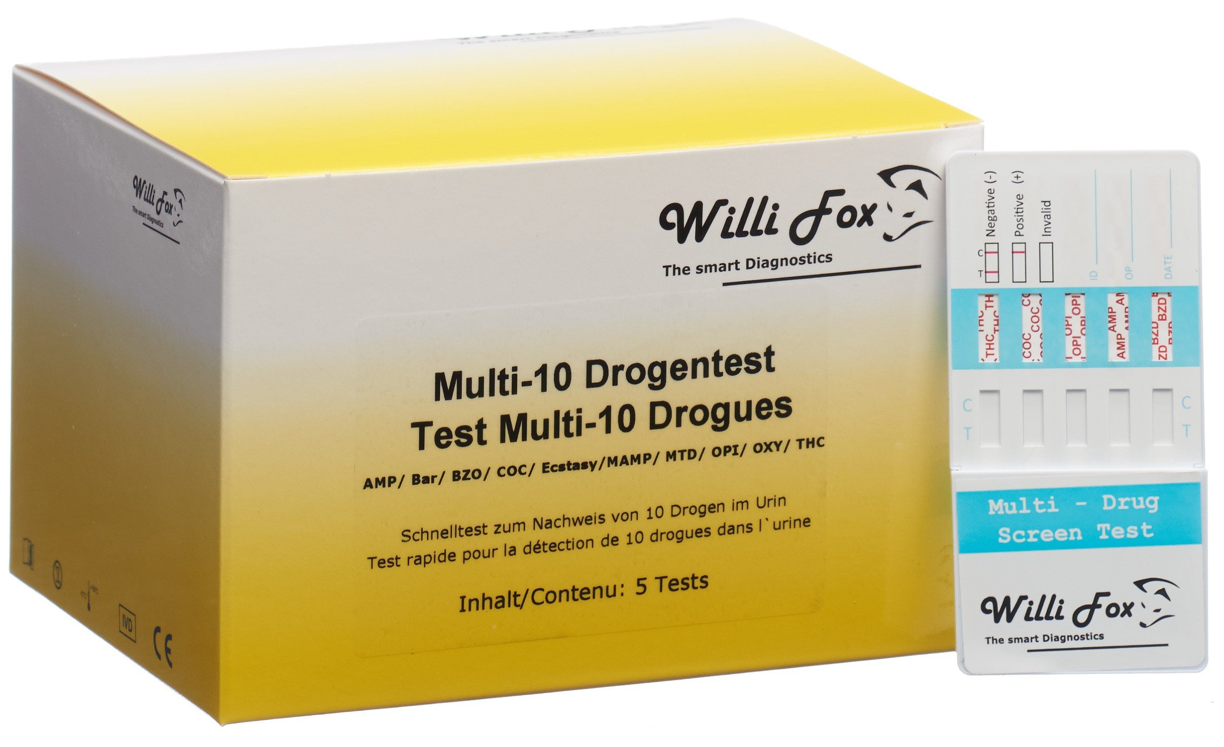 WILLI FOX Drogentest Multi 10 Drogen Urin Pic1