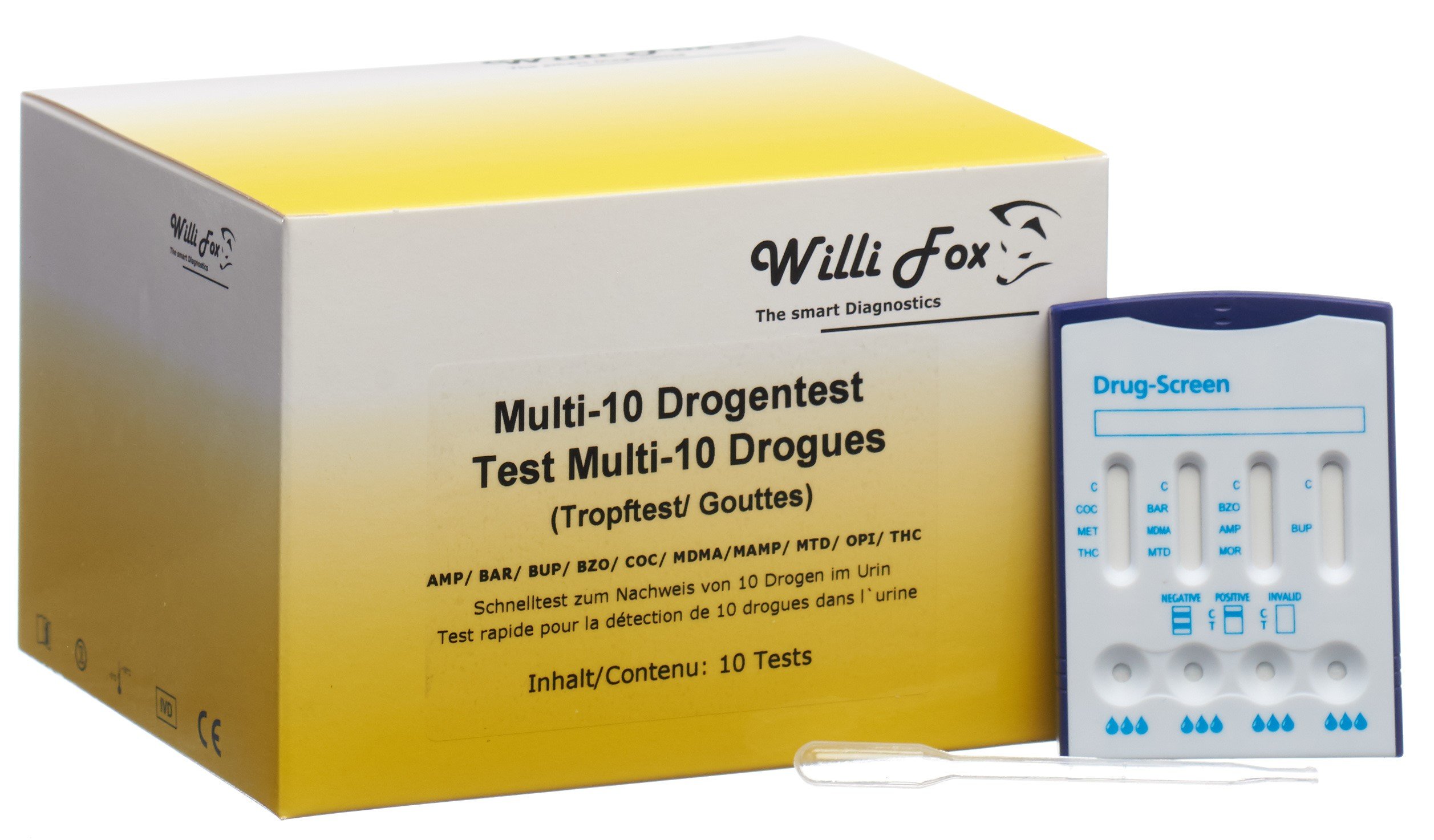 WILLI FOX Drogentest Multi 10 Drogen Tropftest Pic1