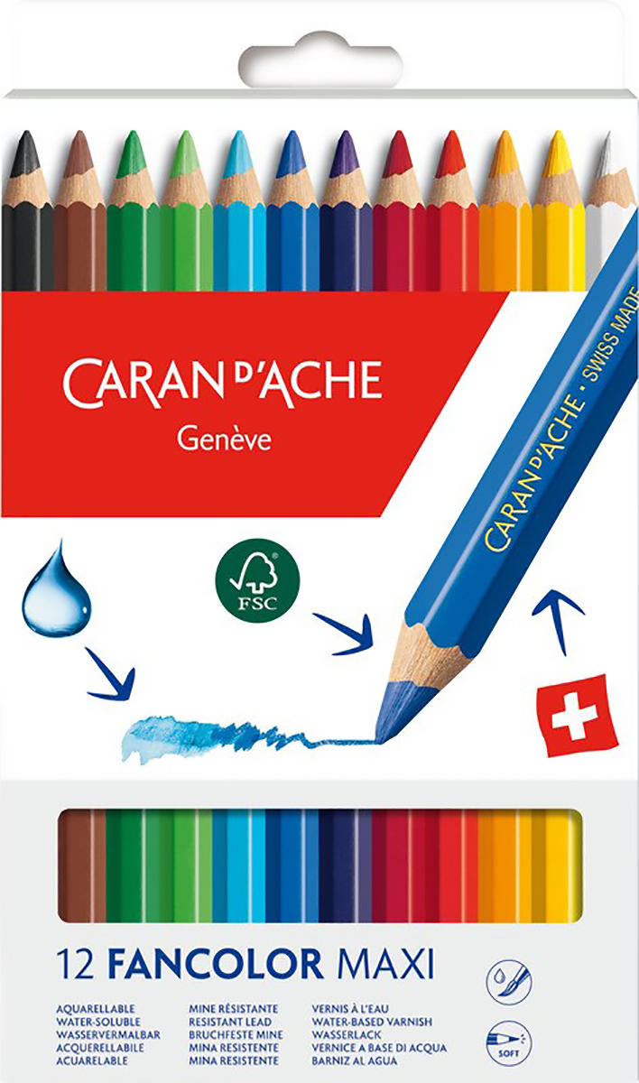 Caran d'Ache Farbstifte Fancolor Maxi 12er Pic1