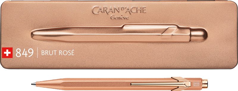 Caran d'Ache Kugelschreiber 849 Metal mit Etui rosegold Pic1