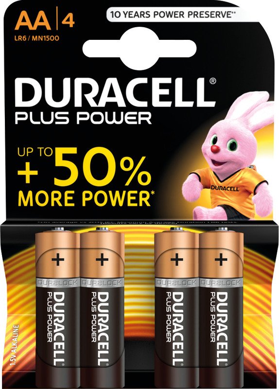 Duracell pile Plus Power LR06 Mignon 1,5V AA à 4 Pic1