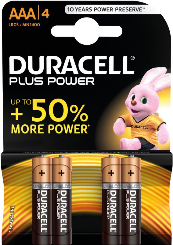 Duracell pile Plus Power LR03 Micro 1,5V AAA à 4 Pic1