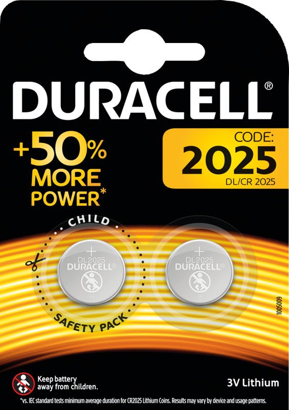 Duracell Knopfzellen Lithium CR2025 B2 Pic1