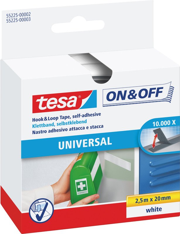Tesa on&off Klettband Universal 20mmx2.5m Pic1