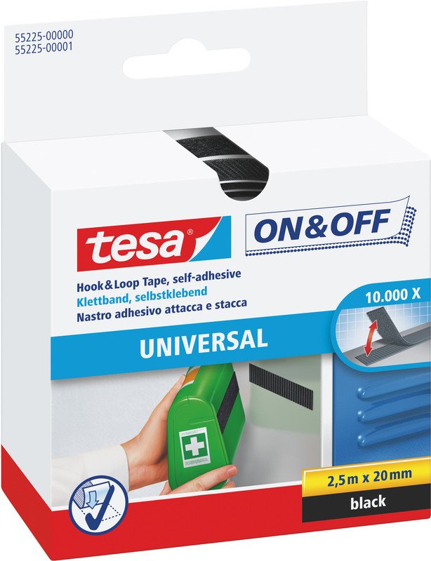 Tesa on&off Klettband Universal 20mmx2.5m Pic1