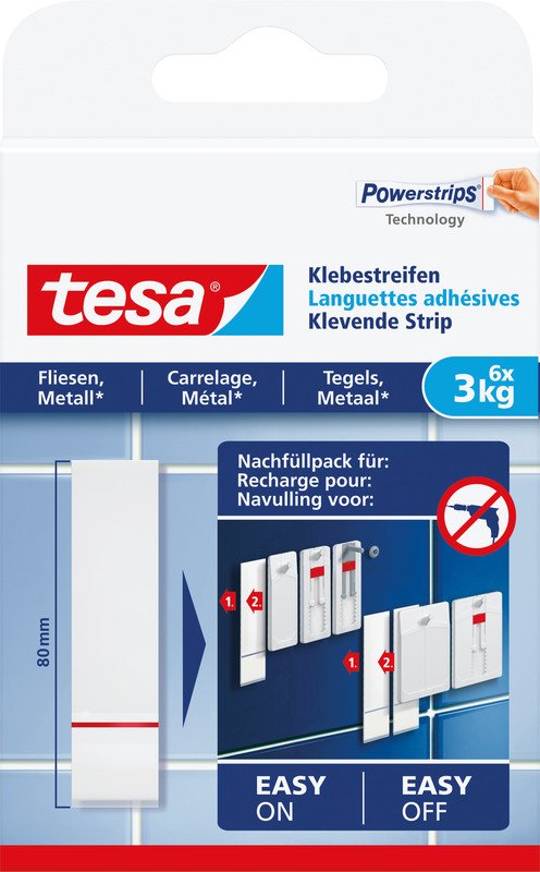 Tesa Powerstrips Klebestreifen Fliesen & Metall 3kg Pic1