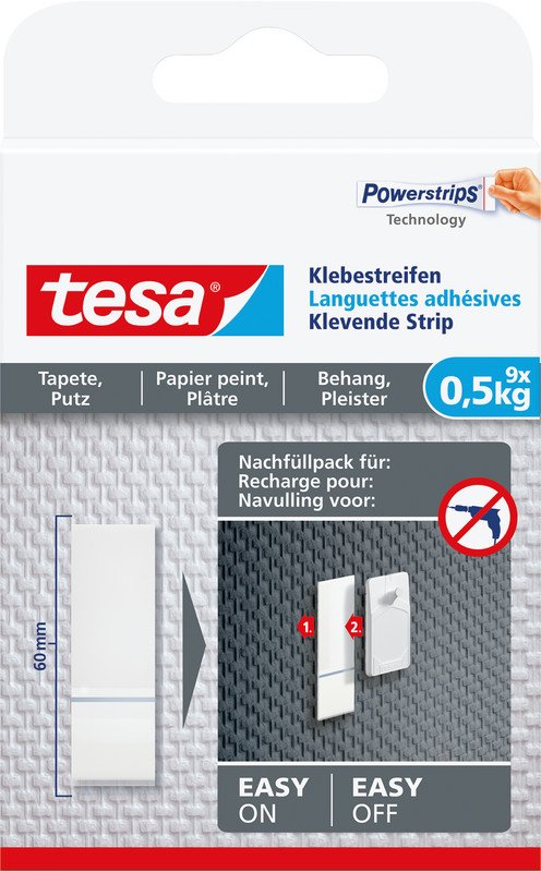 Tesa Powerstrips Klebestreifen Tapete & Putz 500gr à 9 Pic1