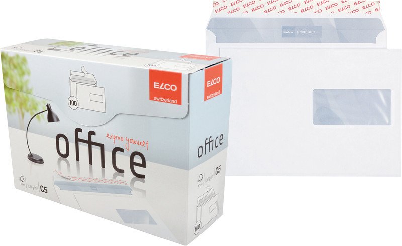 Elco Couvert Office Prontfix C5 100gr Fenster rechts à 100 Pic1