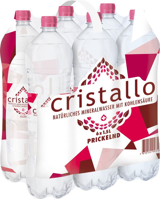 Cristallo Mineralwasser rot mit Kohlensäure 1.5l Pic2
