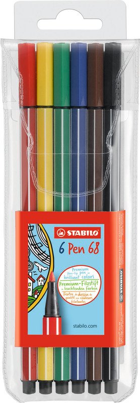 Stabilo Faserschreiber Pen 68 1mm 6er Kunststoffetui Pic1