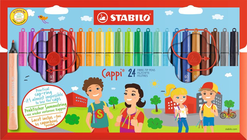Stabilo Fasermaler Cappi 24 Farben sortiert Pic1