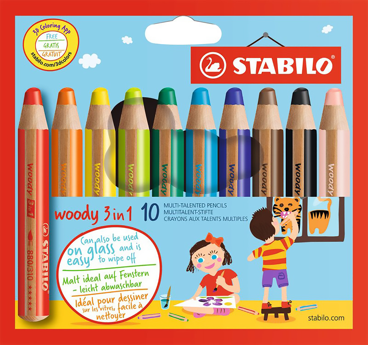 Stabilo Woody 3 in1 Farbstifte 10 Farben günstig bestellen