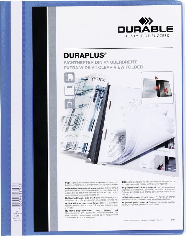 Durable Sichthefter Duraplus PP A4 überbreit blau Pic1