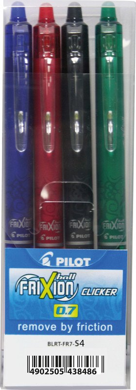 Pilot Roller FriXion Clicker 0.7mm nachfüllbar 4er Etui Pic1