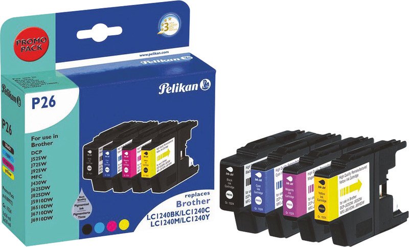 Pelikan InkJet LC1240BK Value Multipack C,M,Y,BK Pic1