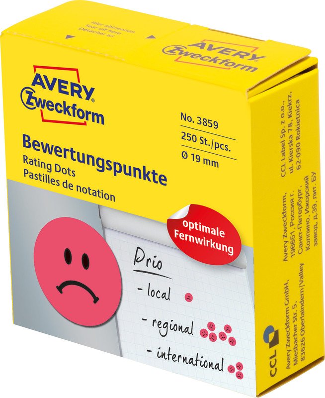 Avery Zweckform Bewertungspunkte Smiley Pic1