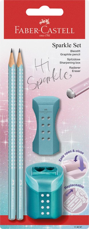 FABER-CASTELL Schreibset Grip Hi Sparkle BLI zu 4 Teile Pic1