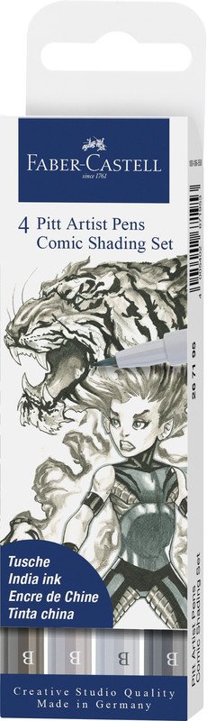 Faber Castell Tuschestifte Pitt Artist Pen 4er farbig Pic1