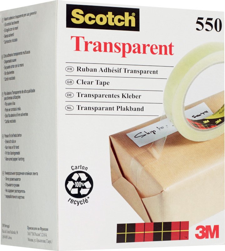 Scotch Transparent Tape 550 PP 12mmx66m Pic1