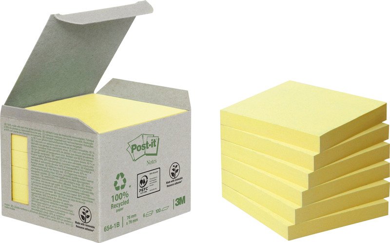 Post-it Haftnotizen Recycling 76x76mm à 6 Pic1