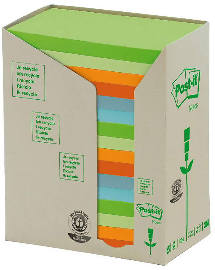 Post-it Haftnotizen Turm Recycling 76x127mm à 16 Pic1