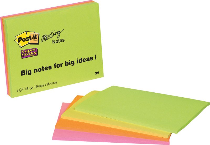 Post-it SuperSticky Meeting Notes 152x101mm à 4 Pic1