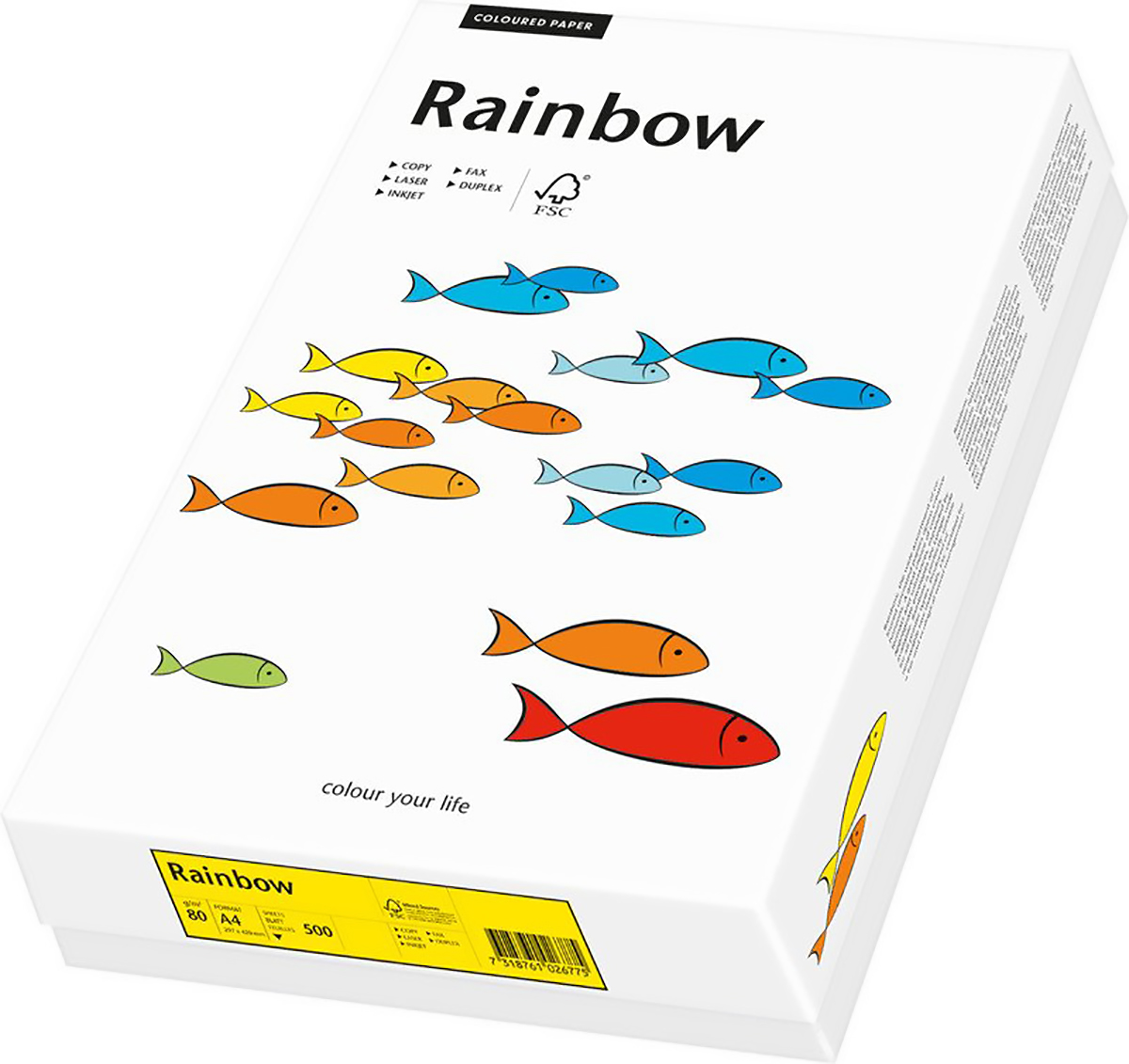 Rainbow A4 80gr jaune intensif à 500 Pic1