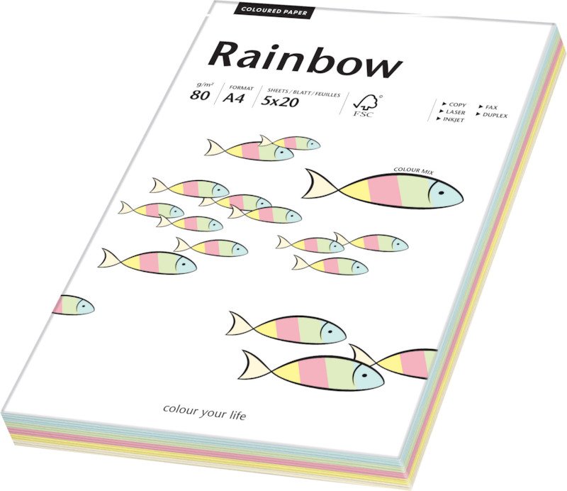Rainbow A4 80gr Mix pastell à 5x20 Blatt Pic1