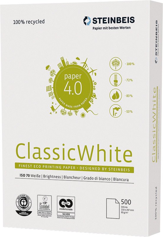 Steinbeis Universalpapier ClassicWhite Recycling A3 80gr Pic1