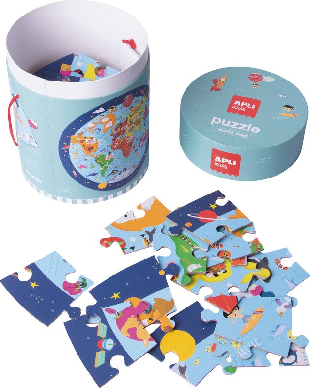 Apli Puzzle circulaire mappemonde anglais Pic2