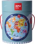 Apli Puzzle circulaire mappemonde anglais