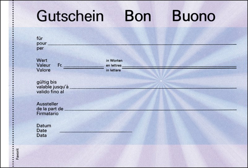 Favorit Geschenk-Gutschein A6 quer blau à 25 Pic2