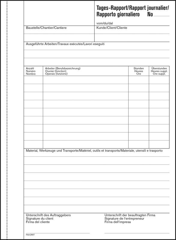 Favorit Tagesrapporte A5 50x2 D/F/I Pic2