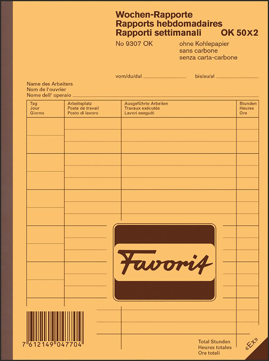 Favorit Wochenrapporte OK A5 50x2 D/F/I Pic1