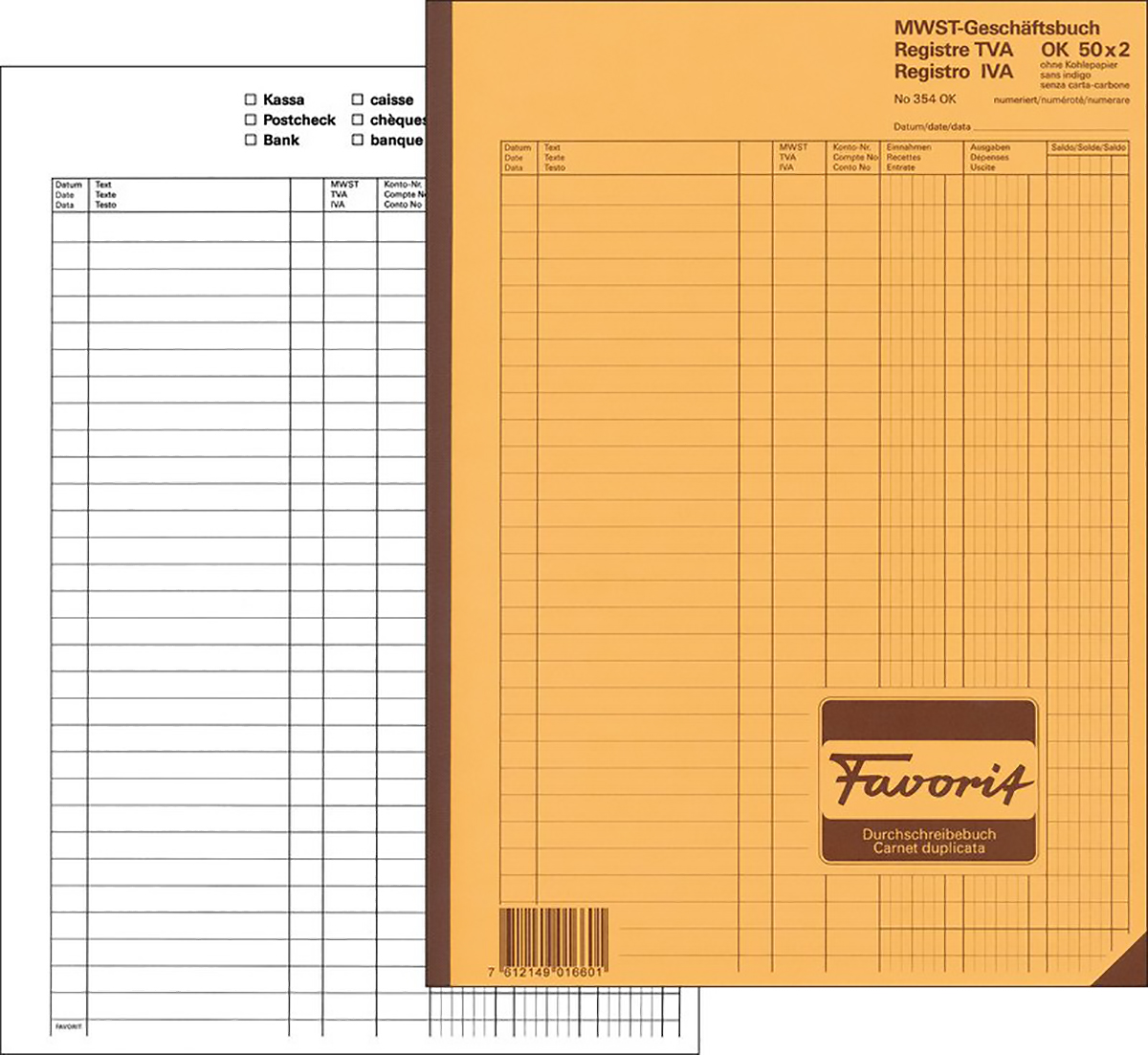 Favorit Geschäftsbuch MwSt A4 50x2 d/f/i Pic1