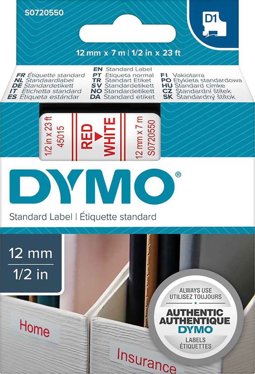 Dymo Schriftband-Kassette 12mmx7m Pic1