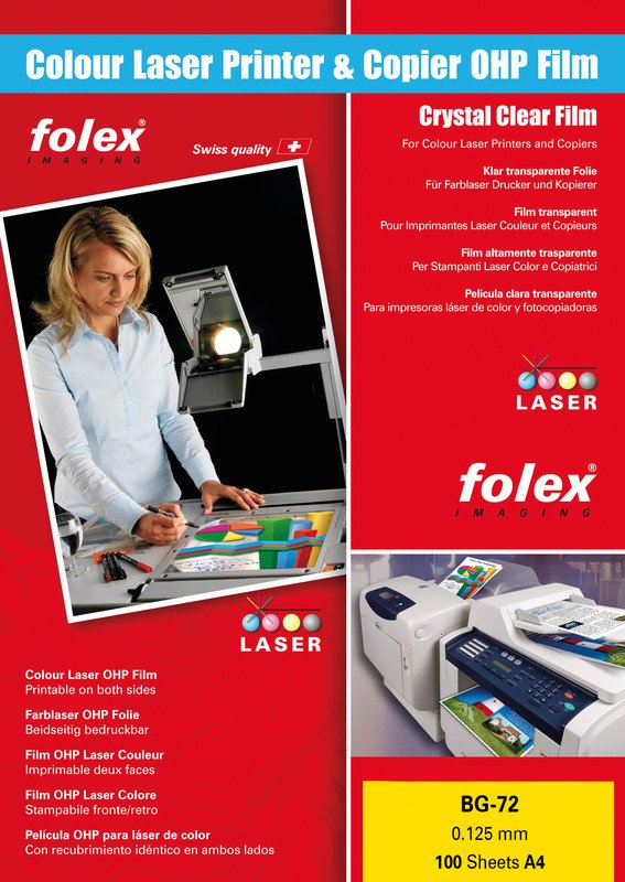 Folex Farblaserfolie BG-72 A4 0.125mm à 100 Pic1